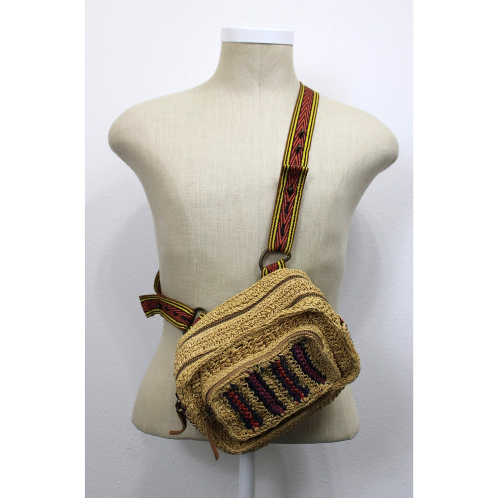 Free People Cici Straw Sling Bag Purse Straw Jute Bohemian